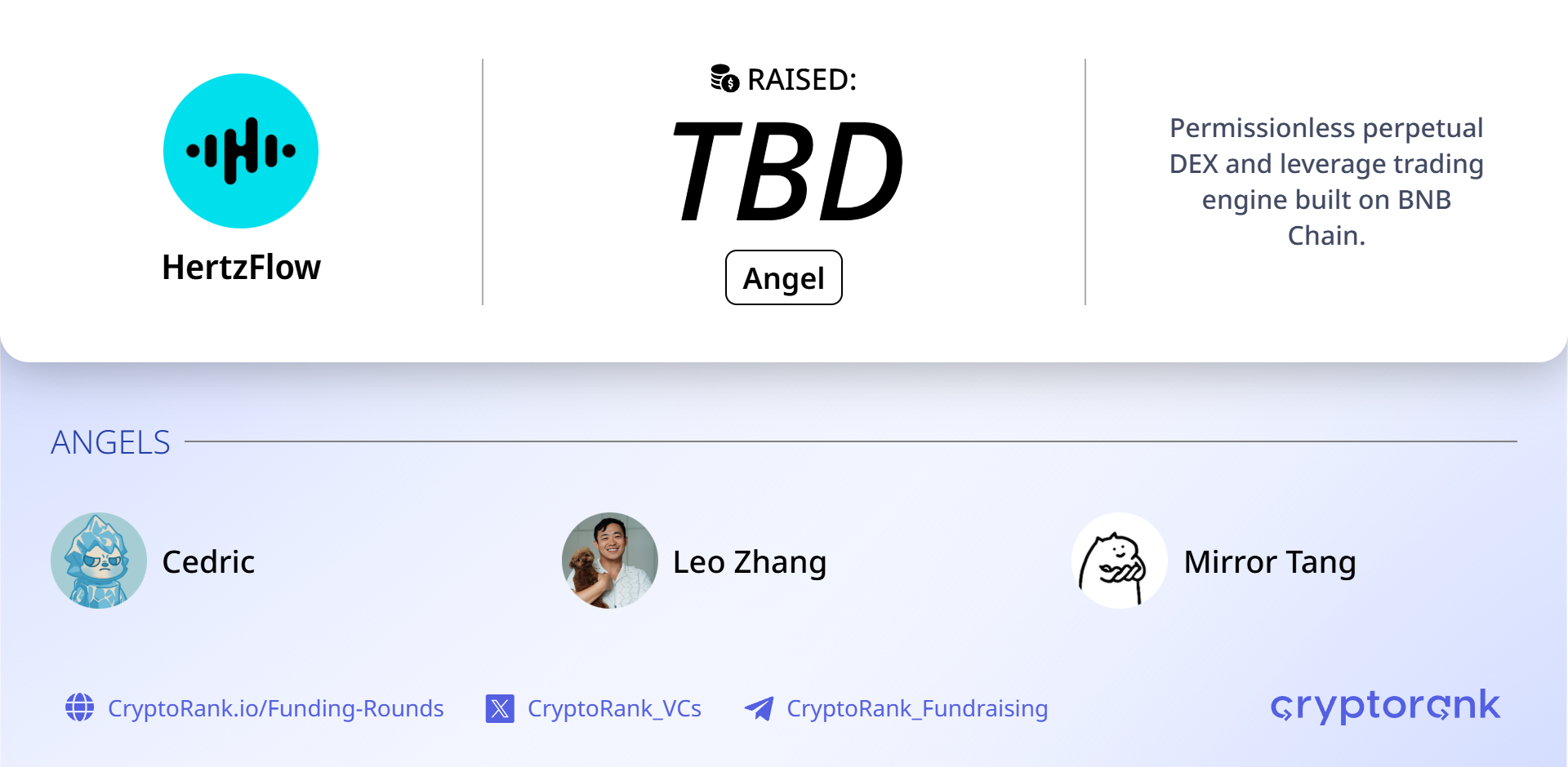Derivatives DEX project HertzFlow reveals roster of early angel backers