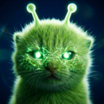 Alien Green Cat