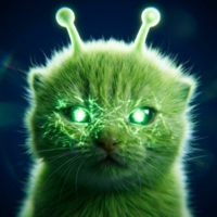 Alien Green Cat