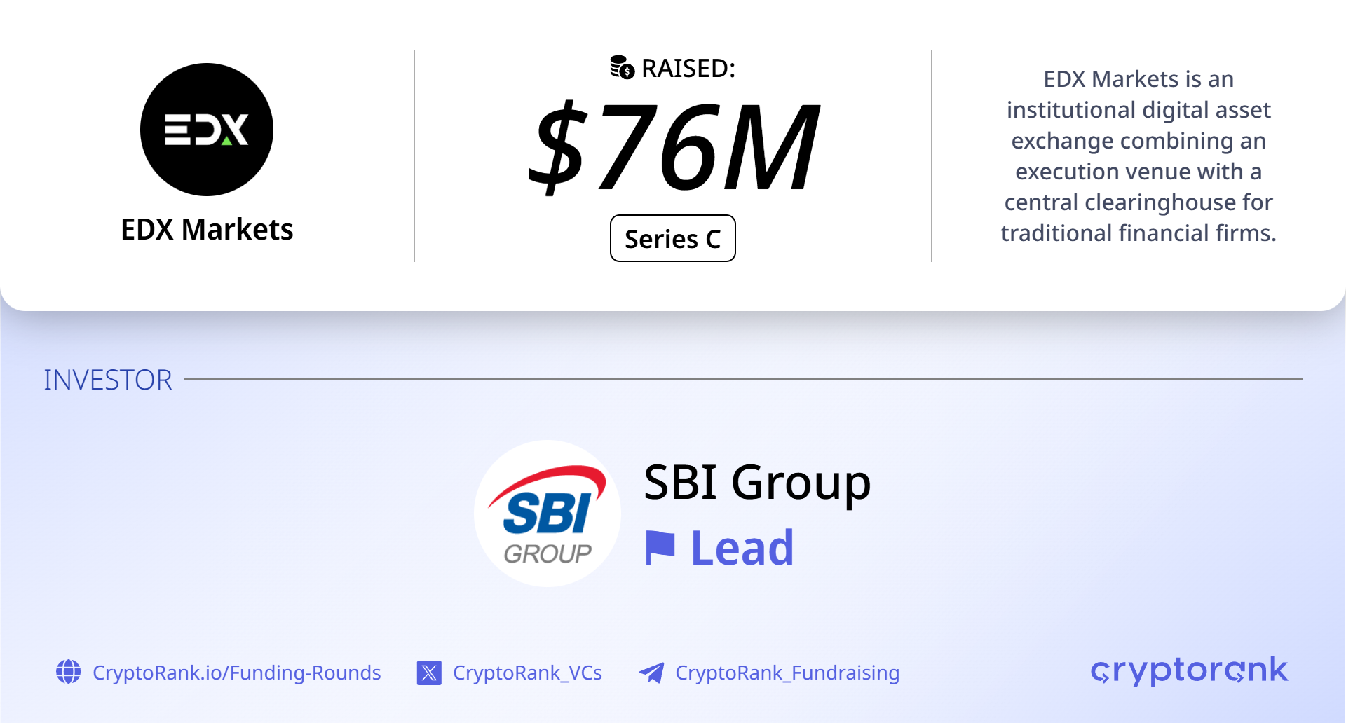 Institutional venue EDX Markets raises $76M Series C led by SBI Holdings