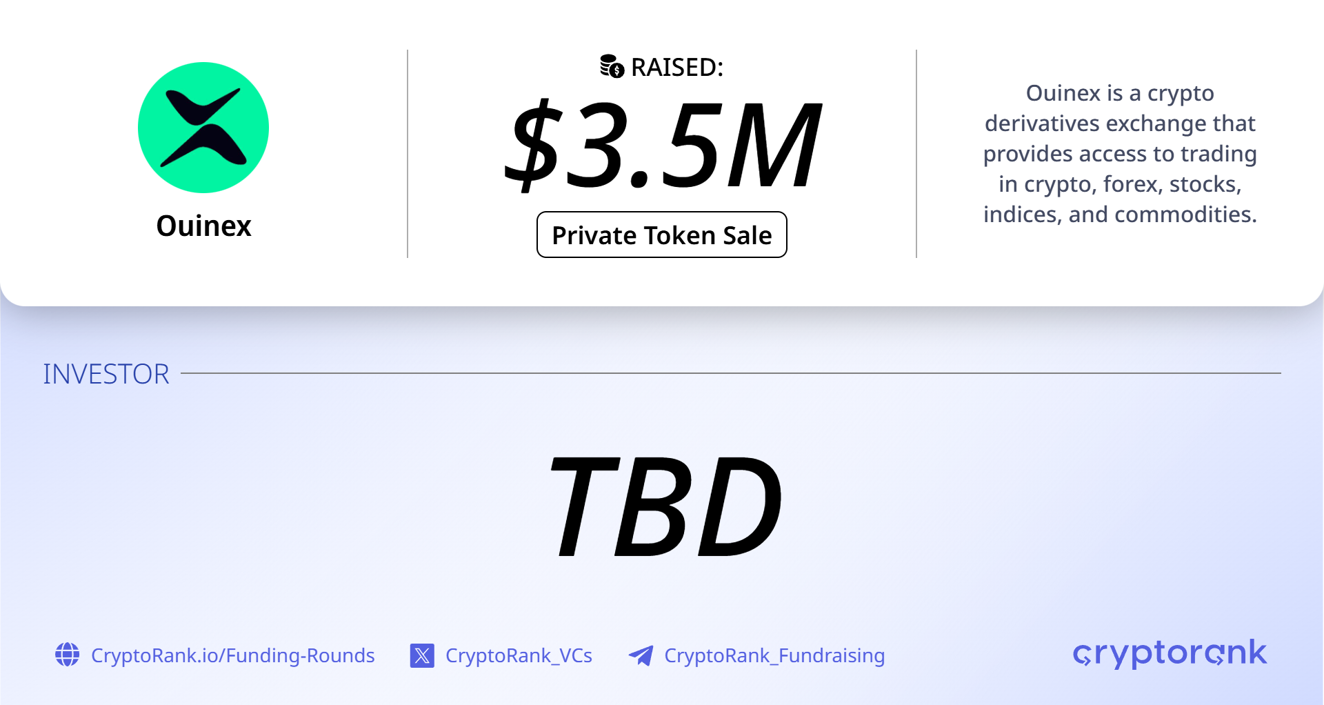 Trader-funded exchange Ouinex closes $3.5M equity round, preps OUIX token launchpad sale